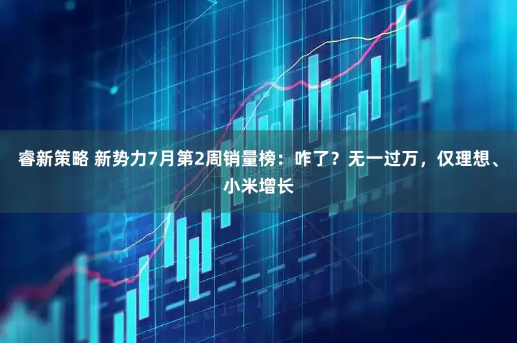 睿新策略 新势力7月第2周销量榜：咋了？无一过万，仅理想、小米增长